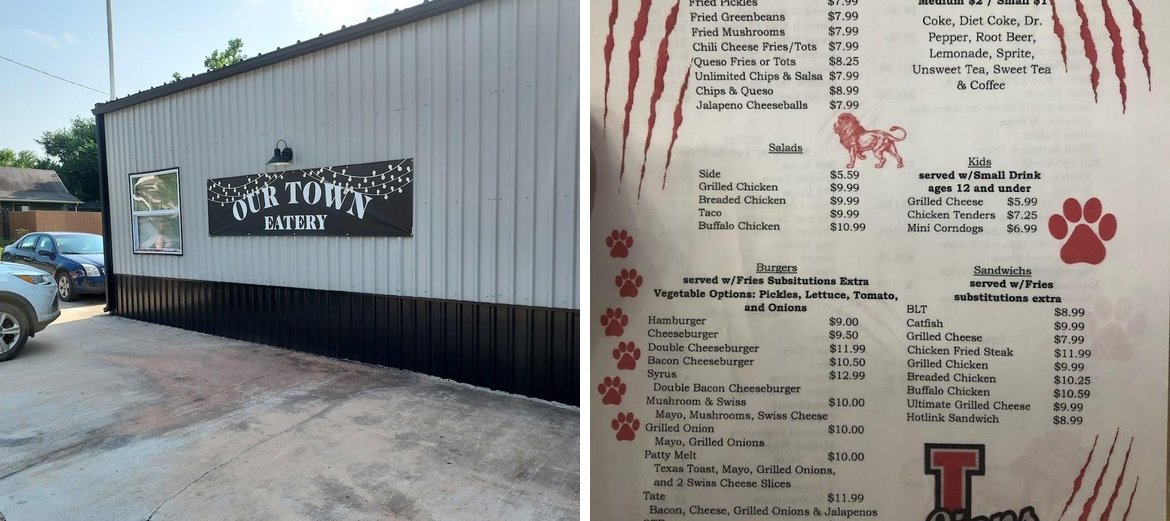 Our Town Eatery Menu