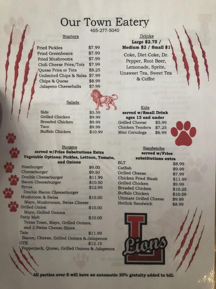 Our Town Eatery Menu image 1