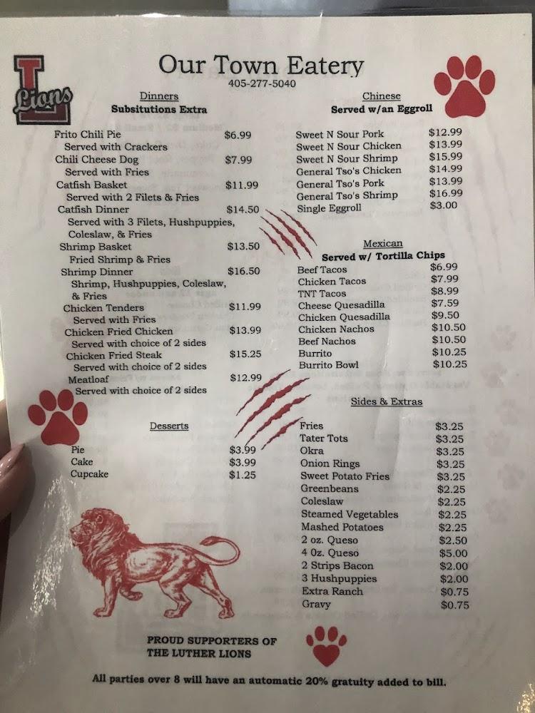 Our Town Eatery Menu image 2